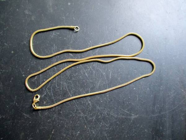 Kette, Schlangenkette, Kupfer, vergoldet, 55 cm