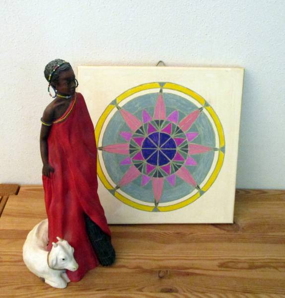 Symbolbild, Acryl, Leinwand, Malerei, Mandala, 30 x 30