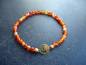 Preview: Armband, Symbolarmband, Mondstein, Weltkugel, Silber, vergoldet, orange
