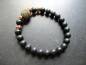 Preview: Armband, Onyx, schwarz, Drahtkugel, Messing, Schmuck, Männer