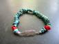Preview: Armband, Symbolarmband, Feder, Koralle, Türkis, Metall, rot, Unisex, Indianer Schmuck