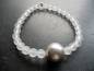 Preview: Armband, Bergkristall, matt, Kugel, Muschelkern,  Schmuck, Frauen