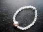Preview: Armband, Bergkristall, matt, Kugel, Muschelkern,  Schmuck, Frauen