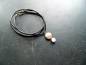 Preview: Kette, Lederband, Sterlingsilber, Blauquarz, hellblau, Silber, Schmuck