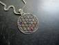 Preview: Anhänger, Edelstahl, versilbert, Blume des Lebens, heilige Geometrie, Blume, Chakra, groß