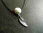 Preview: Kette, Baumwollband, Sterlingsilber, Silberscheibe, Flügel, Silber, Schmuck