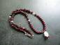 Preview: Kette, Granat Splitter, Rosenquarz Kugel, rot, rosa, Sterlingsilber, Schmuck, Frauen