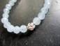 Preview: Kette, Blauquarz, hellblau, facettiert, schimmernd, Rose, Sterlingsilber, Schmuck, Frauen