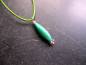 Preview: Kette, Lederband, Anhänger, Stabforn, Malachit, grün, elegant