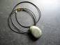Preview: Kette, Lederband, Sterlingsilber, Tropfen, Pyrit, gold, bunt, Unisex