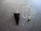 Preview: Pendel, Obsidian, Metall, Spitzpendel, facettiert, Wicca, Schamane