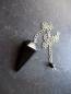 Preview: Pendel, Obsidian, Metall, Spitzpendel, facettiert, Wicca, Schamane