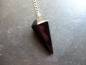 Preview: Pendel, Obsidian, Metall, Spitzpendel, facettiert, Wicca, Schamane