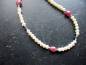 Preview: Kette, Perle, Perlenkette, Süsswasserperle, Rubin, Saphir, Silber, Schmuck, Frauen