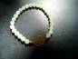 Preview: Armband, Symbolarmband, Prehnit, hellgrün, Blume des Lebens, Silber, vergoldet