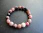 Preview: Armband, Rhodonit, rot und schwarz gemustert, Kugel, Schmuck, Frauen