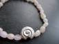 Preview: Armband, Symbolarmband, Rosenquarz, hell, Schnecke, Silber