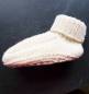 Preview: Baby, Booties, Schuhe, Schühchen, weiss, Strickschuhe, Baby, Wolle, Leder