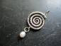 Preview: Anhänger, gehämmertes Silber, Perle, weiß, Spirale, Schmuck, Frauen