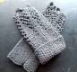 Preview: Armstulpen, Pulswärmer, Wolle, Spitze, grau, Strick, Stulpen