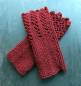Preview: Stulpen, Pulswärmer, Armstulpen, Wolle, Strick, Spitze, rostrot