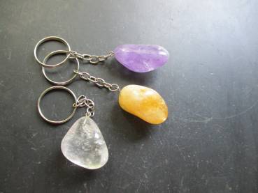 Schlüsselanhänger, Taschenanhänger, Nugget, Metall, Edelstein, Amethyst
