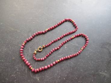 Preview: Kette, Rubin, rot,, geknotet, Schmuck, Gold