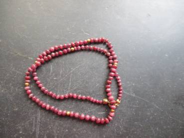Preview: Kette, Rubin, rot,, geknotet, Schmuck, Gold