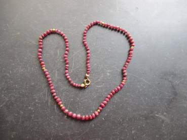 Kette, Rubin, rot,, geknotet, Schmuck, Gold