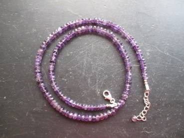Preview: Kette, Edelstein, Amethyst, zierlich, facettiert, Sterlingsilber,  Schmuck, Frauen