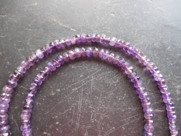 Preview: Kette, Edelstein, Amethyst, zierlich, facettiert, Sterlingsilber,  Schmuck, Frauen