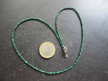 Preview: Kette, Edelstein, Malachit, grün, facettiert, zierlich, Schmuck, Frauen