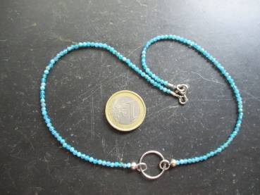 Preview: Kette, Apatit, grün, Silber, zierlich, facettiert, Schmuck, Frauen