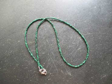 Preview: Kette, Edelstein, Malachit, grün, facettiert, zierlich, Schmuck, Frauen