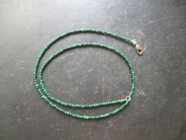 Preview: Kette, Edelstein, Malachit, grün, facettiert, zierlich, Schmuck, Frauen