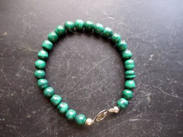 Preview: Armband, Malachit, grün, Sterlingsilbe, Edelweiß, Symbolarmband, Tracht, Dirndl