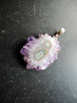 Anhänger, Amethyst, Rose, Stalaktit, lila, Sterlingsilber Schmuck, Frauen
