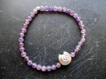 Preview: Armband, Symbol Armband, Amethyst, lila, Schnecke, Silber, Schmuck, Frauen