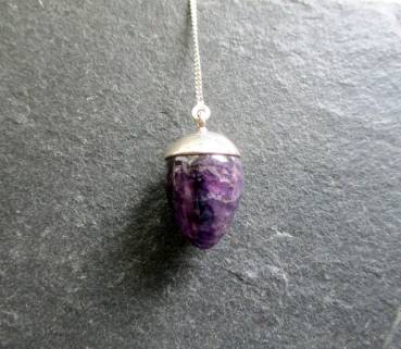 Pendel, Sterlingsilber, Amethyst, Trofpen, lila, Schamane, Radiästhesie