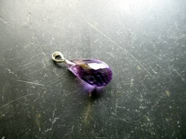Anhänger, Sterlingsilber, Amethyst, facettiert, Tropfen, lila, Schmuck, Frauen