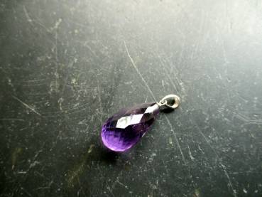 Preview: Anhänger, Sterlingsilber, Amethyst, facettiert, Tropfen, lila, Schmuck, Frauen