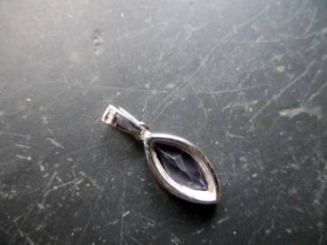 Preview: Anhänger, Sterlingsilber, Amethyst, facettiert, , Navette, lila, Schmuck, Frauen