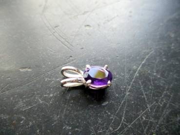 Preview: Anhänger, Sterlingsilber, Amethyst, facettiert, lila, zierlich, Schmuck