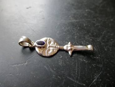 Anhänger, Sterlingsilber, Amethyst, Aqua'ba, Ashanti, Göttin, Fruchtbarkeit, Kreativität