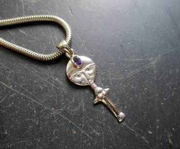 Preview: Anhänger, Sterlingsilber, Amethyst, Aqua'ba, Ashanti, Göttin, Fruchtbarkeit, Kreativität