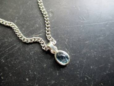 Preview: Anhänger, Sterlingsilber, Aquamarin, oval, hellblau, Schmuck, Frauen