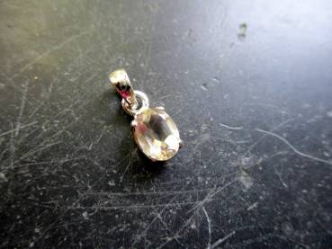 Preview: Anhänger, SterlingSilber, Bergkristall, facettiert, zierlich, Schmuck, Frauen, Mädchen
