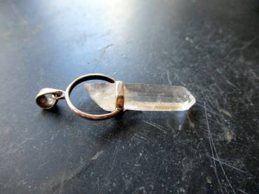 Anhänger, Sterlingsilber, Bergkristall, Spitze, natur, Unisex