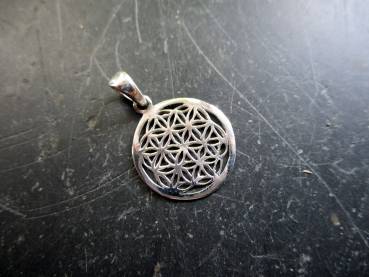 Preview: Anhänger, Blume des Lebens, Sterlingsilber, heilige Geometrie