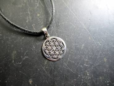 Preview: Anhänger, Blume des Lebens, Sterlingsilber, heilige Geometrie